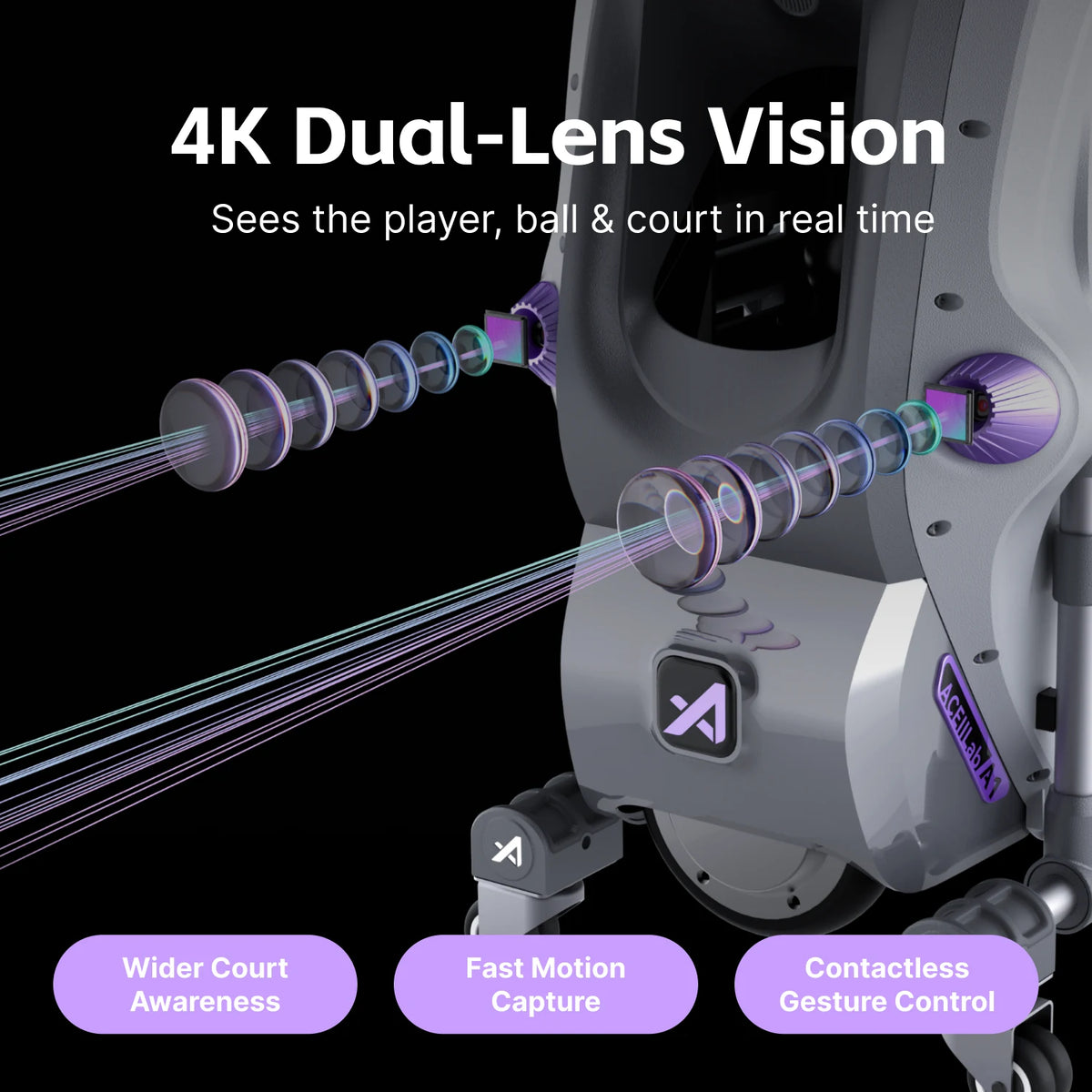 AceiiLab A1 AI Tennis Robot– Moving Smart Tennis Ball Machine