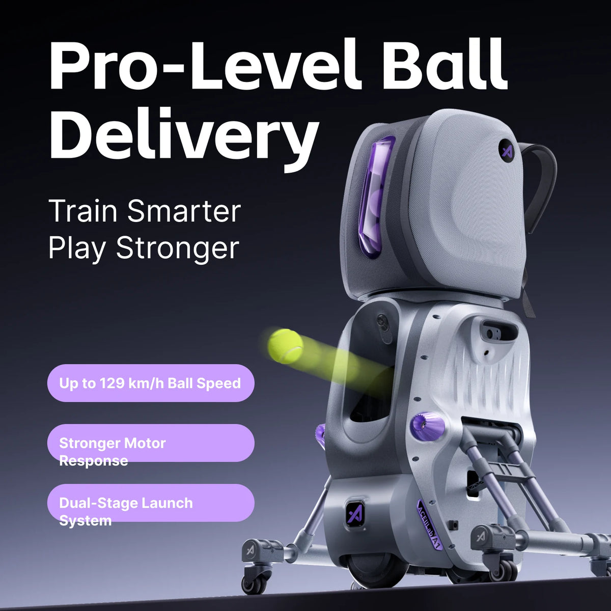 AceiiLab A1 AI Tennis Robot– Moving Smart Tennis Ball Machine